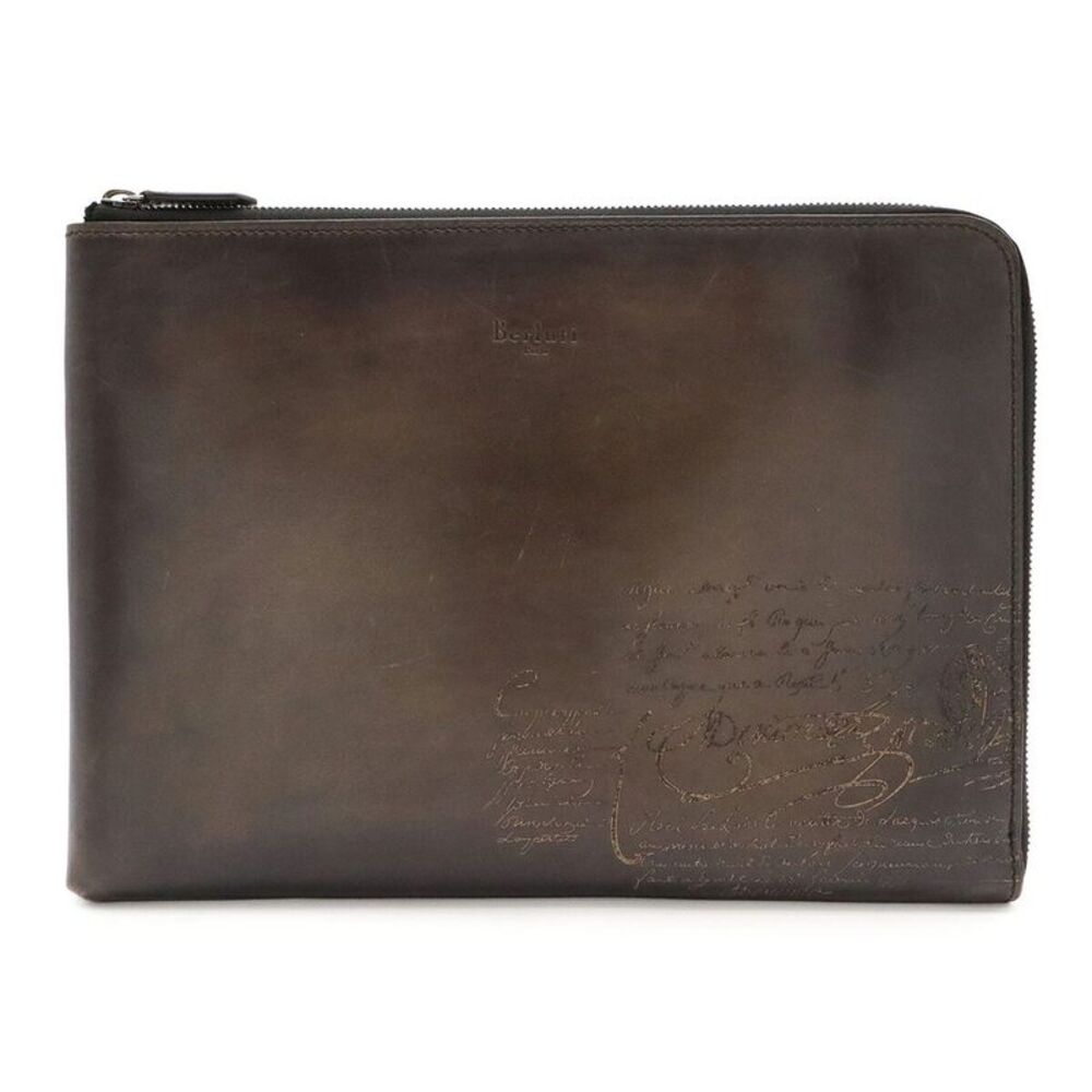 Berluti Nino GM Venetian Leather Clutch Bag